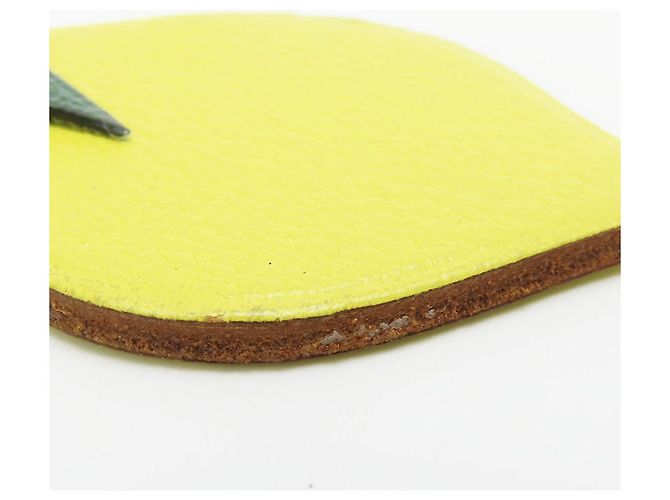 Hermès Hermes Leather Silver925 Bag Charm Lemon Key Ring Green - view 4
