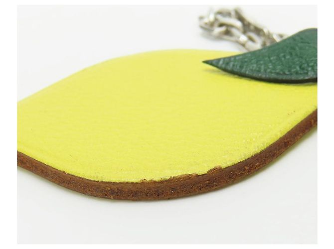 Hermès Hermes Leather Silver925 Bag Charm Lemon Key Ring Green - view 5