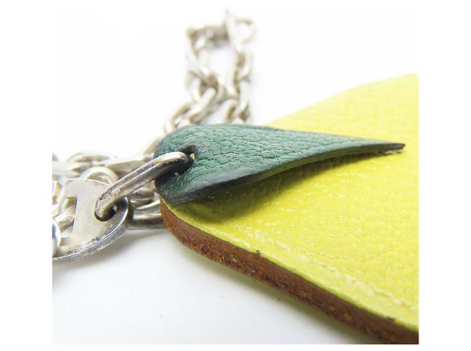 Hermès Hermes Leather Silver925 Bag Charm Lemon Key Ring Green - view 9