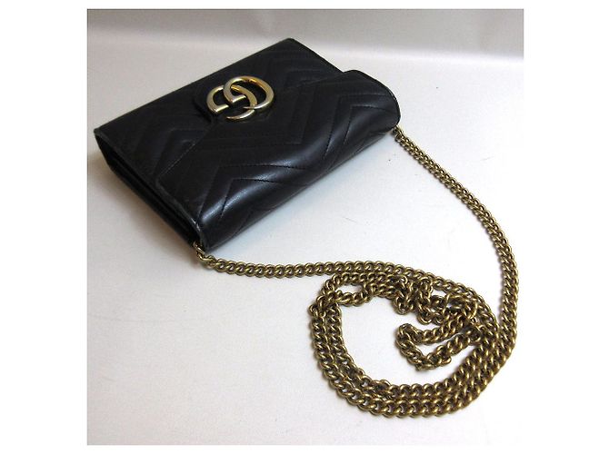 Cartera de cuero Gucci GG Marmont con cadena negra - vista 3