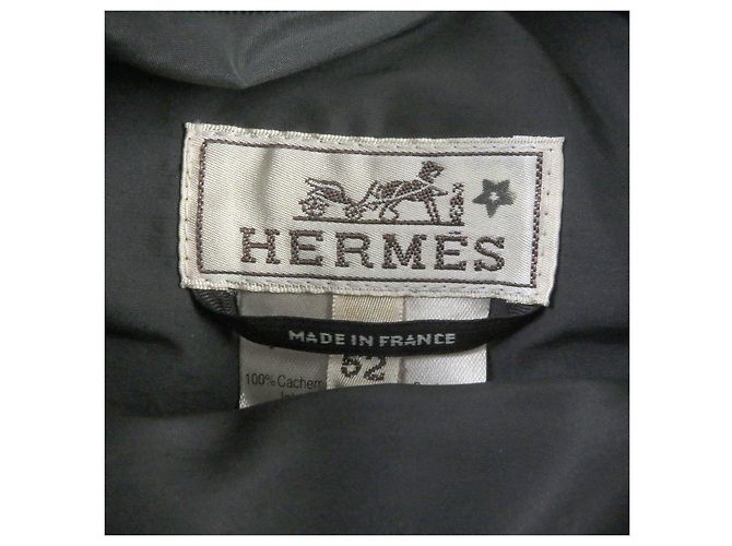 Hermès Giacca reversibile in piuma HERMES in cashmere e nylon grigia 52 Marrone - vista 6