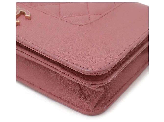 Chanel Mademoiselle Matelasse Chain Wallet Shoulder Bag A80972 Pink - view 3