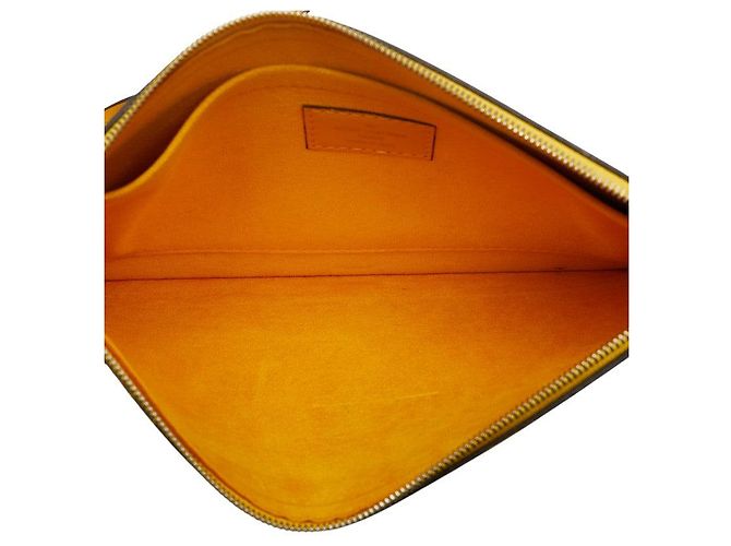 Louis Vuitton Neverfull MM Tote Bag Yellow Leather - view 11