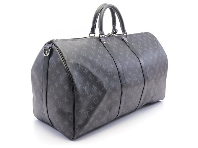 Sac Boston Keepall Bandoulière 55 Louis Vuitton M40605 Noir - vue 2