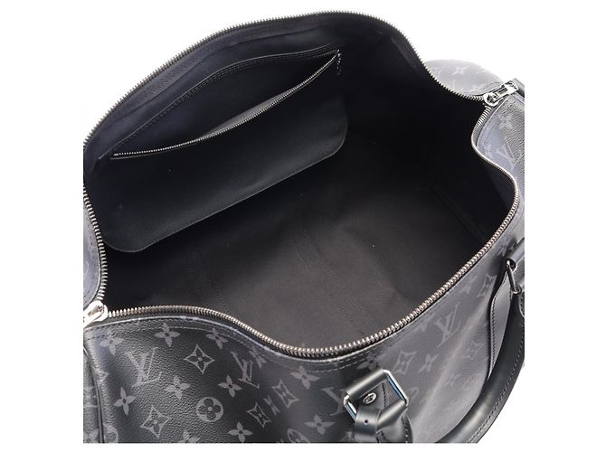 Sac Boston Keepall Bandoulière 55 Louis Vuitton M40605 Noir - vue 3
