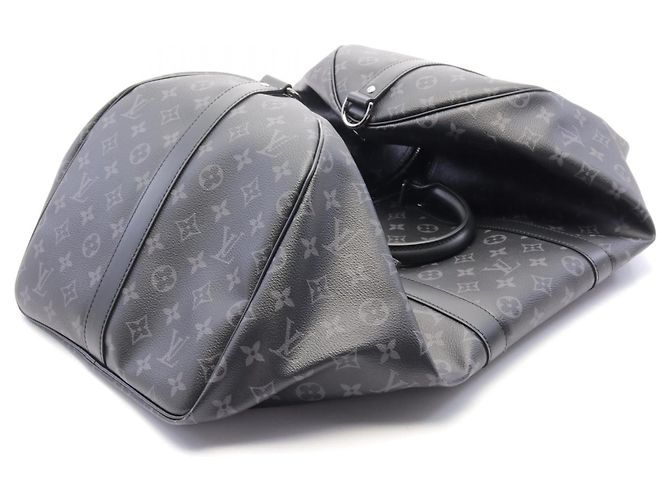 Sac Boston Keepall Bandoulière 55 Louis Vuitton M40605 Noir - vue 6