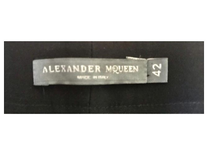 Alexander Mcqueen Pantalones rectos negros de acetato - vista 4