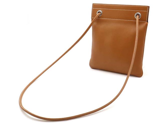 Hermès Hermes Aline Mini Leather Shoulder Bag Brown Golden - view 2