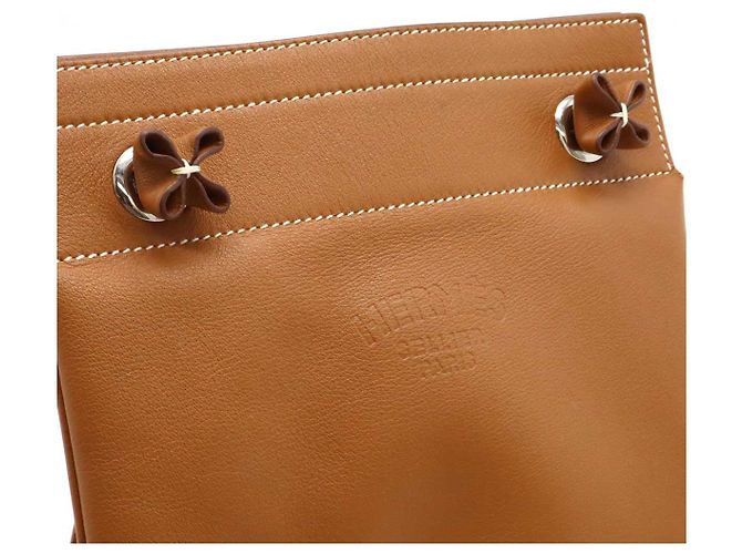 Hermès Hermes Aline Mini Leather Shoulder Bag Brown Golden - view 8