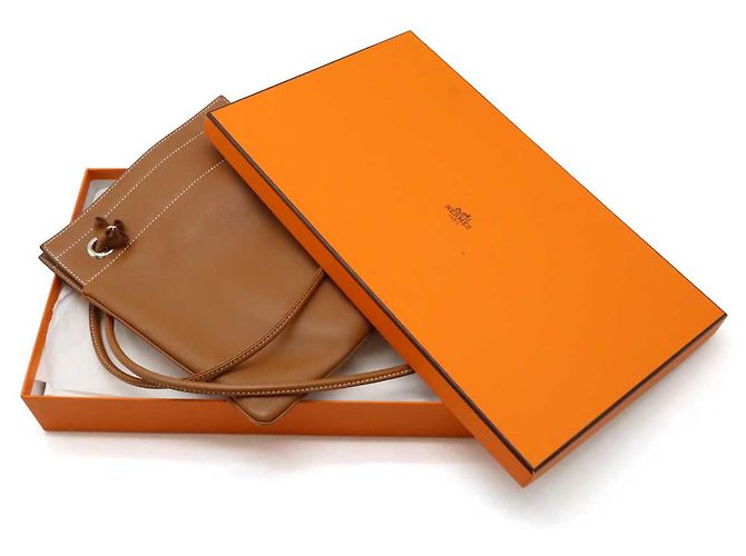 Hermès Hermes Aline Mini Leather Shoulder Bag Brown Golden - view 9