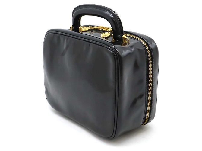 Chanel Coco Mark Vanity Bag Patent Leather Black - view 2