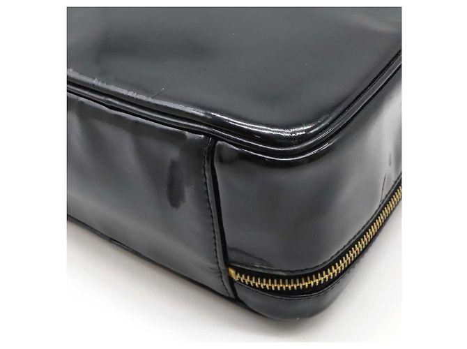 Chanel Coco Mark Vanity Bag Patent Leather Black - view 3