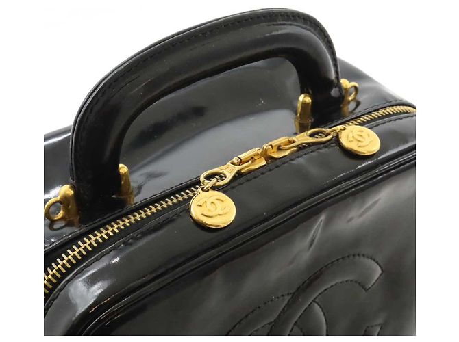Chanel Coco Mark Vanity Bag Patent Leather Black - view 4