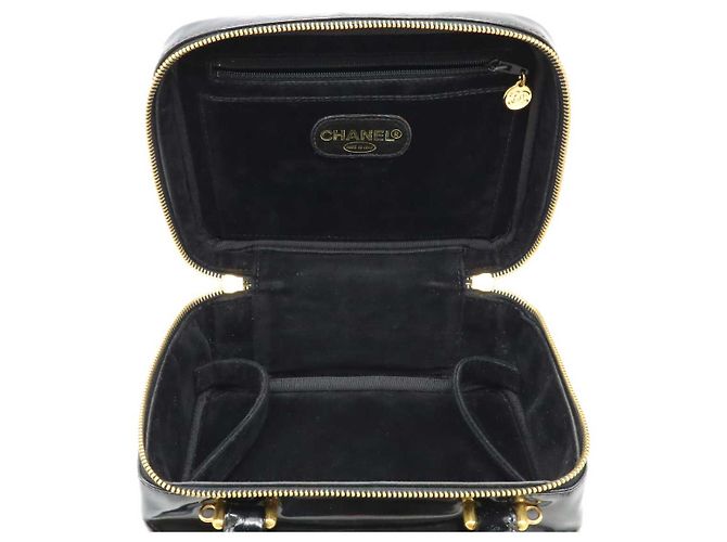 Chanel Coco Mark Vanity Bag Patent Leather Black - view 5
