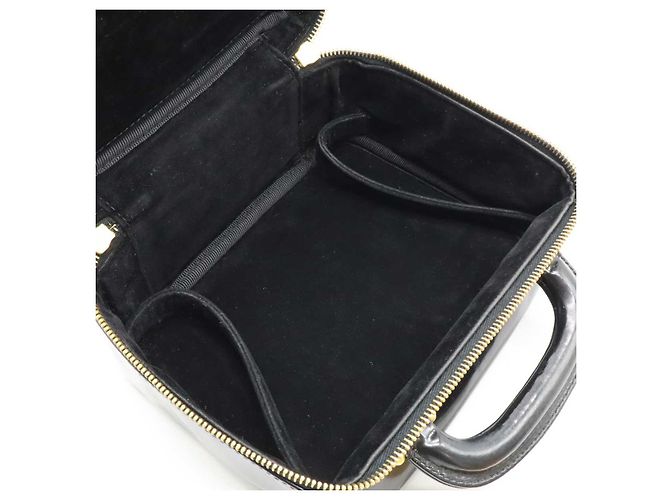 Chanel Coco Mark Vanity Bag Patent Leather Black - view 6