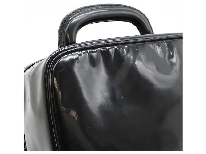 Chanel Coco Mark Vanity Bag Patent Leather Black - view 7
