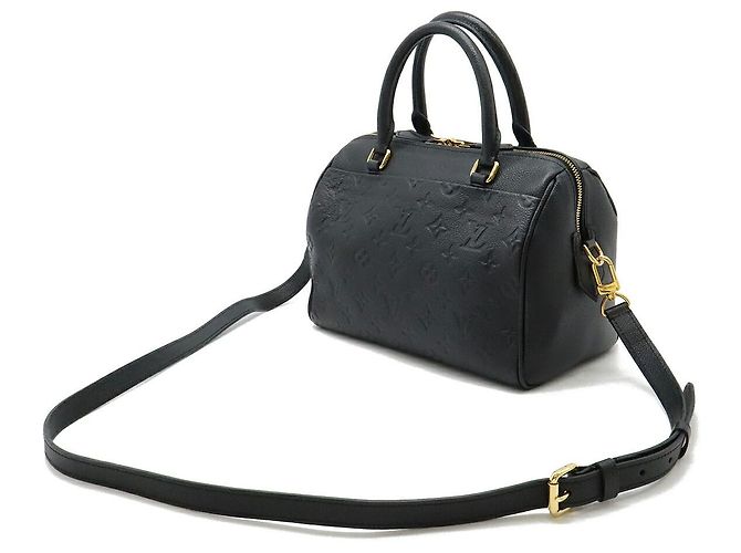 Sac à main Louis Vuitton Monogram Empreinte Speedy Bandoulière 25 M42401 Noir - vue 2