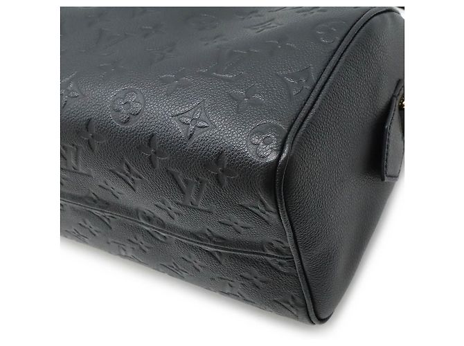 Sac à main Louis Vuitton Monogram Empreinte Speedy Bandoulière 25 M42401 Noir - vue 3