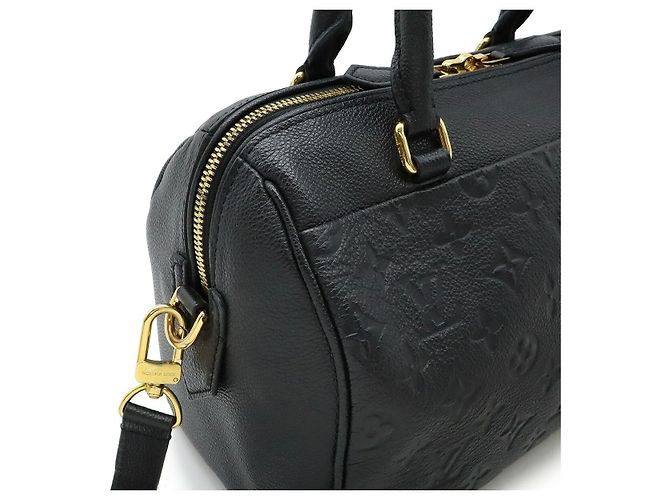 Sac à main Louis Vuitton Monogram Empreinte Speedy Bandoulière 25 M42401 Noir - vue 5