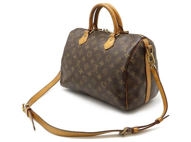 Sac à main Louis Vuitton Monogram Speedy Bandoulière 30 M40391 Marron - vue 2