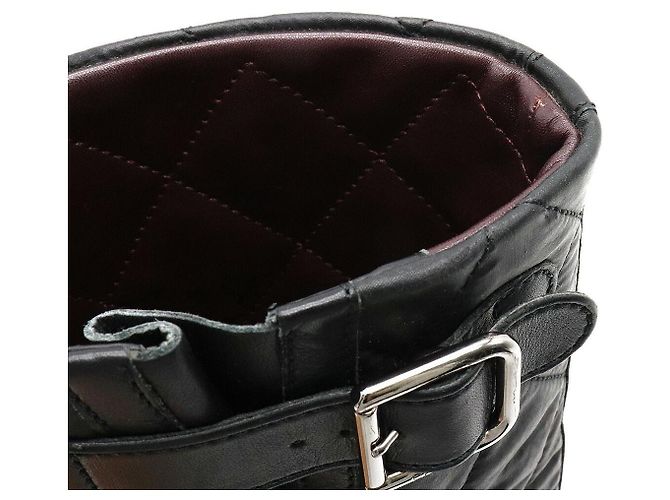 Botas de cuero Matelassé de Chanel Negro - vista 7