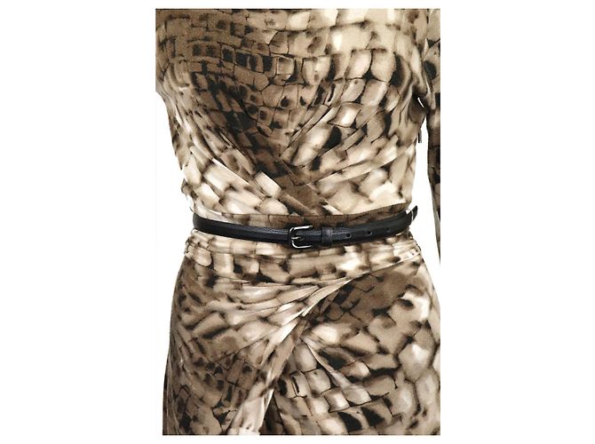 Max Mara Rayon-Woll-Stretch-Kleid mit Gürtel in Mehrfarben - Ansicht 4