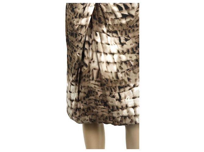 Max Mara Rayon-Woll-Stretch-Kleid mit Gürtel in Mehrfarben - Ansicht 5