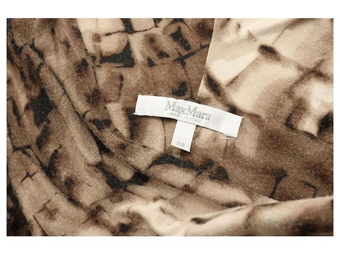 Max Mara Rayon-Woll-Stretch-Kleid mit Gürtel in Mehrfarben - Ansicht 6