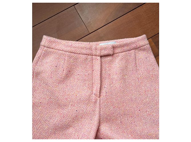 Autre Marque Pantalones Apriori Rosa de Lana y Seda con Espiga - vista 2