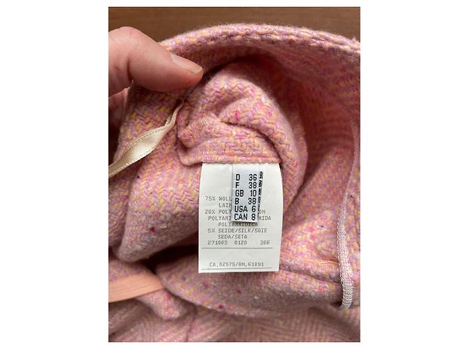 Autre Marque Pantalones Apriori Rosa de Lana y Seda con Espiga - vista 5
