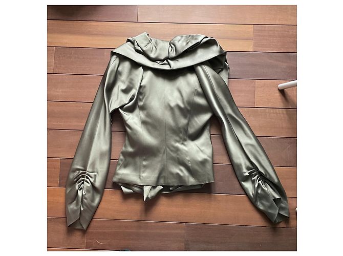 Autre Marque Guy Laroche Seidenjacke Bronze Größe S - Ansicht 2