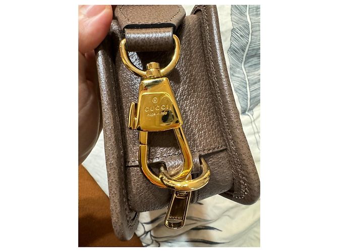 Borsa a spalla mini Jumbo GG Gucci marrone tela - vista 6