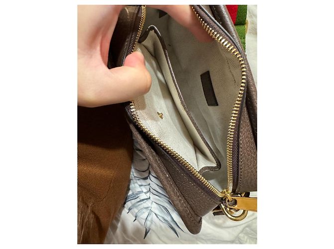 Borsa a spalla mini Jumbo GG Gucci marrone tela - vista 8