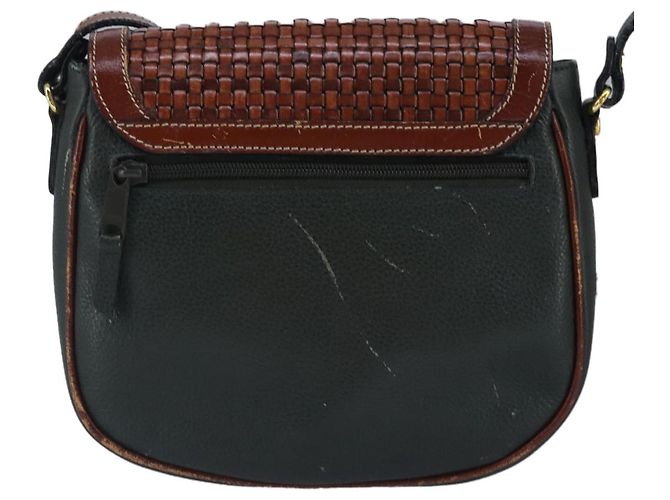 BALLY Borsa a Spalla in Pelle Marrone Verde Auth ti2296 - vista 2