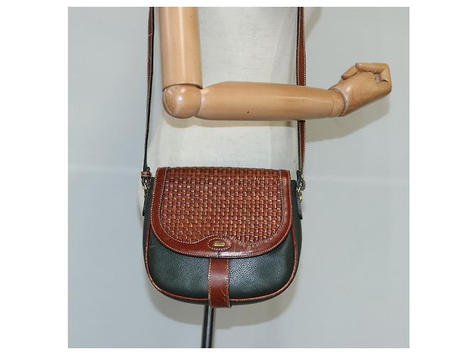 BALLY Borsa a Spalla in Pelle Marrone Verde Auth ti2296 - vista 21