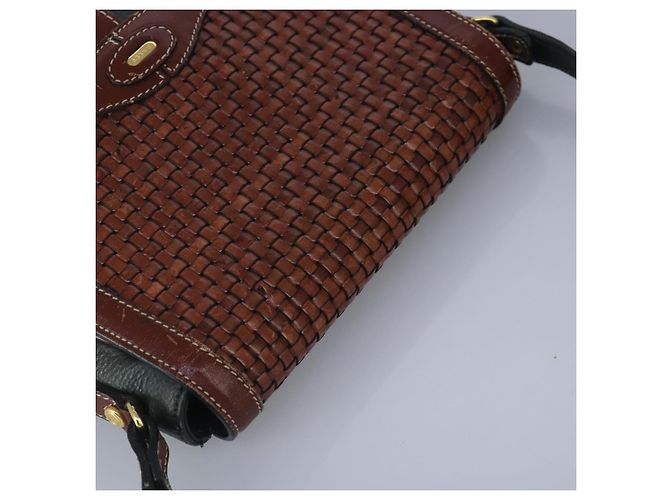 BALLY Borsa a Spalla in Pelle Marrone Verde Auth ti2296 - vista 6