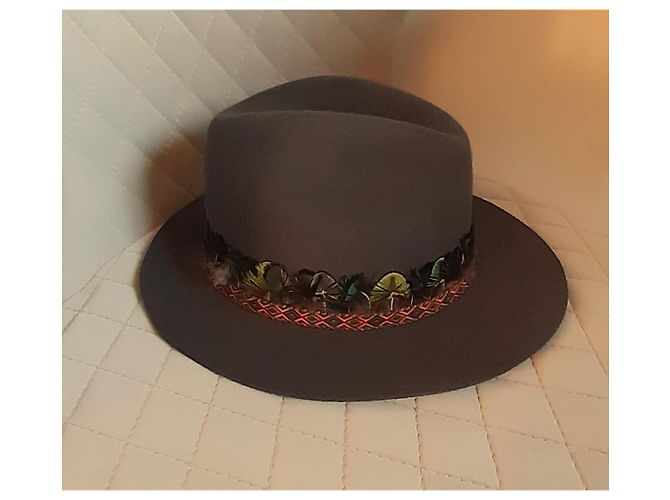 Cappello Hipanema forma Borsalino in feltro di lana marrone scuro - vista 2