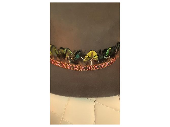 Cappello Hipanema forma Borsalino in feltro di lana marrone scuro - vista 4