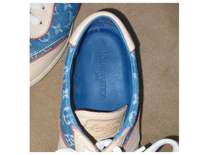 Sneakers Louis Vuitton Blu e Beige in Pelle - vista 9