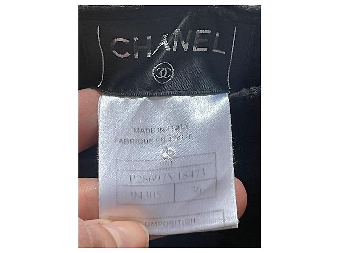 Chanel Jeans Monogramm Doppel CC Logo Schwarz Baumwolle - Ansicht 6
