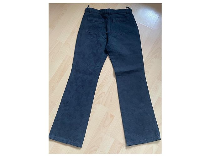 Chanel Jeans Monogramm Doppel CC Logo Schwarz Baumwolle - Ansicht 9