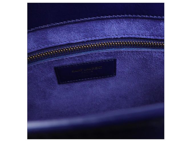 SAINT LAURENT - Borsa Media Saint Laurent Day in pelle blu notte Blu navy - vista 10