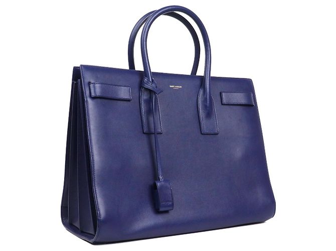 SAINT LAURENT - Borsa Media Saint Laurent Day in pelle blu notte Blu navy - vista 2