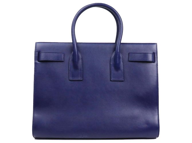 SAINT LAURENT - Borsa Media Saint Laurent Day in pelle blu notte Blu navy - vista 3