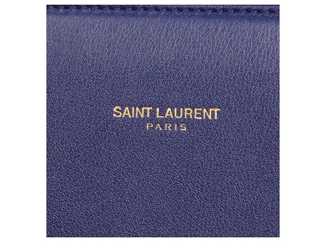 SAINT LAURENT - Borsa Media Saint Laurent Day in pelle blu notte Blu navy - vista 5