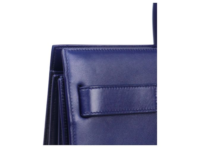 SAINT LAURENT - Borsa Media Saint Laurent Day in pelle blu notte Blu navy - vista 7