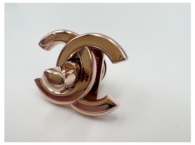 CHANEL chiusura  CC turnlock oro rosa D'oro - vista 11