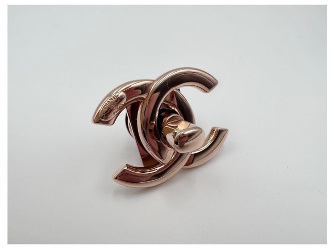 CHANEL chiusura  CC turnlock oro rosa D'oro - vista 12