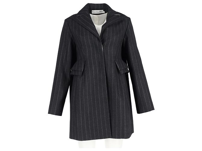 Blazer de un solo botón a rayas de Christian Dior en lana gris - vista 4
