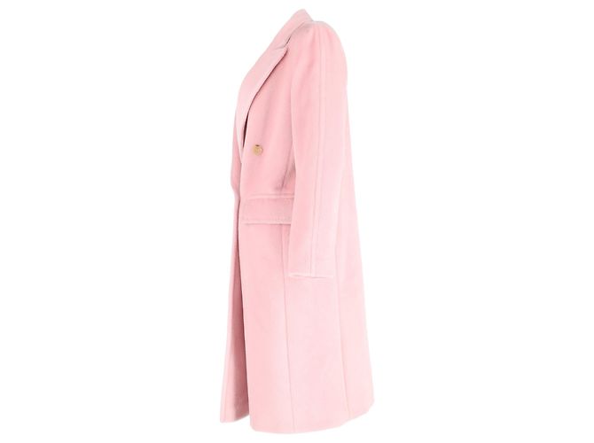 Abrigo cruzado Max Mara en lana rosa - vista 2